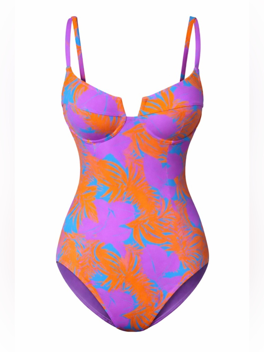 Vetchy Tropical One Piece Swimsuit Underwire Bright Resort-Small